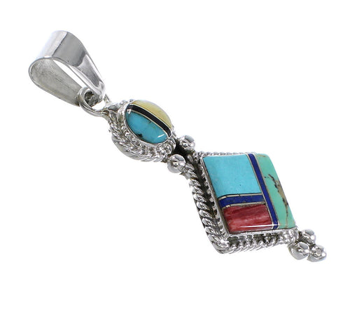 Sterling Silver Multicolor Southwest Jewelry Pendant RX95677